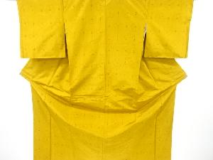 未使用品　仕立て上がり　花模様織り出し米沢紬着物